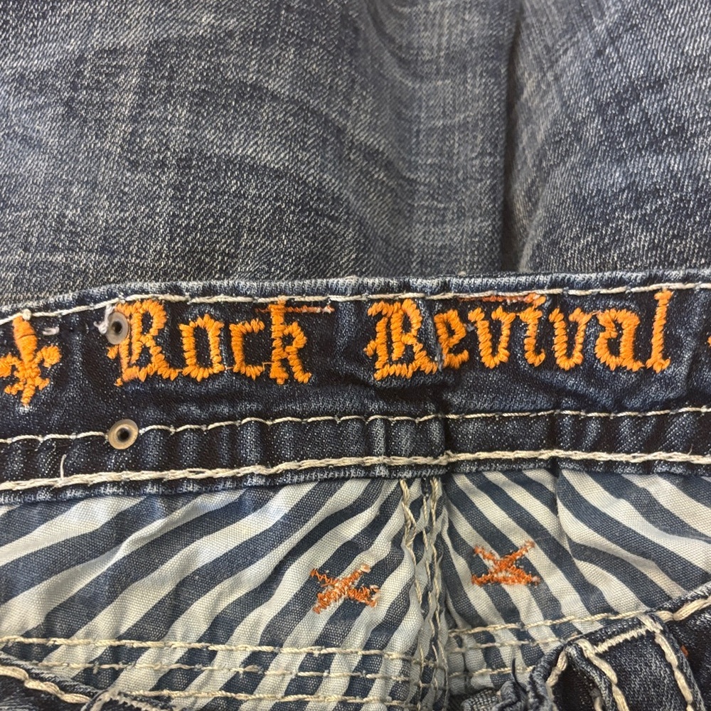 Rock Revival Women's Dark Blue Boot Cut Jeans with Rhinestone detail - Picture 8 of 12